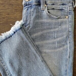 Liverpool Light Blue Distressed Cropped Jeans